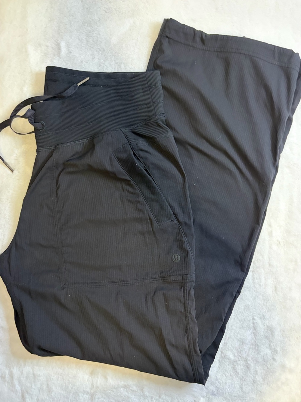 lululemon Dance Studio Pants Women’s 8 Black Drawstring Wide Leg - Picture 10 of 11